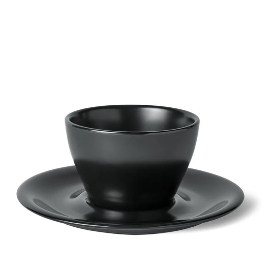 Meno Single Cappuccino Cup & Saucer, Matte Black (150ml)